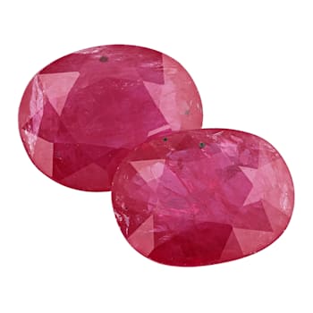 Ruby 9x7mm Oval Matched Pair 3.70ct