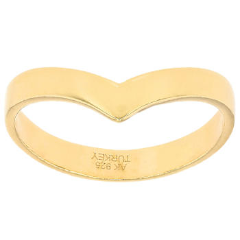 Chevron Band Ring In 18K Gold Over Sterling Silver