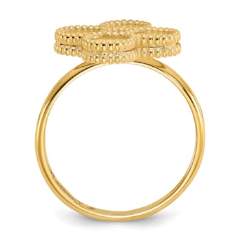 14K Yellow Gold Mother of Pearl Flower Ring