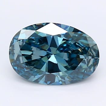 1.10ct Dark Blue Oval Lab-Grown Diamond VS2 Clarity IGI Certified
