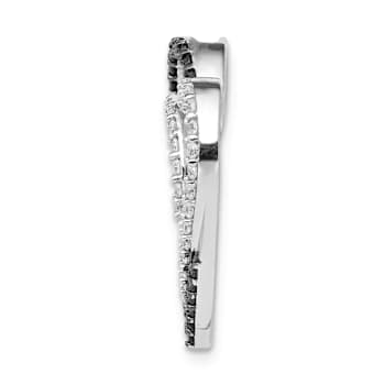 Rhodium Over 14k White Gold Black and White Diamond Entwined Heart Chain
Slide Pendant