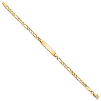 14k Yellow Gold Figaro Link ID Bracelet