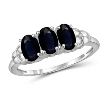 Black Sapphire Rhodium Over Sterling Silver Ring 1.65ctw