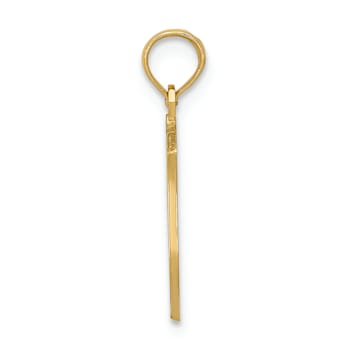 14k Yellow Gold Textured Police Badge Pendant