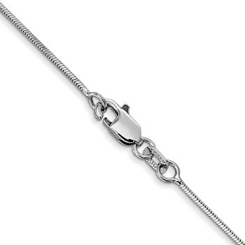 Rhodium Over 14k White Gold Diamond-Cut 0.8mm Solid Octagonal Snake 16
Inch Chain