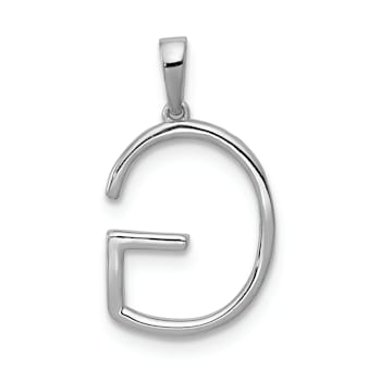 Rhodium Over 14K White Gold Diamond Letter G Initial Pendant