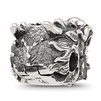 Sterling Silver Reflections Antiqued Chinese Dragon Hinged Bead