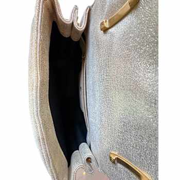 Balmain B-Buzz 23 Metallic Gold Tote Crossbody Shoulder Bag Calf Leather