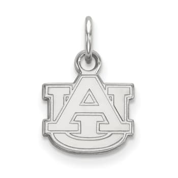 Rhodium Over Sterling Silver LogoArt Auburn University Extra Small Pendant