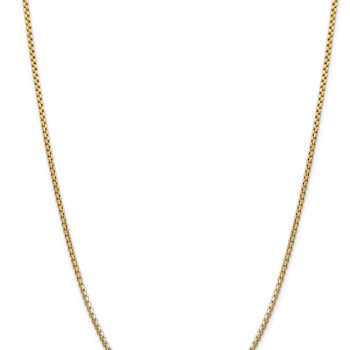 14K Yellow Gold 2.45mm Hollow Round Box Chain 26"