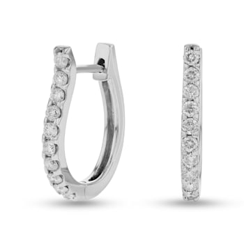 0.50ctw Diamond Hoop Earrings in 14k White Gold