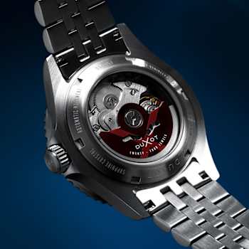 Duxot Atlantica Skeleton Diver Black Dial W/Orange Accent White
Stainless Steel Band Automatic Watch