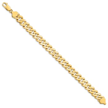 14K Yellow Gold 8.5mm Solid Hand-Polished Fancy Link Bracelet