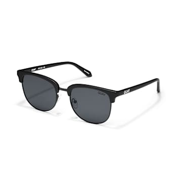 Quay Evasive Black Round Frame / Smoke Polarized Lenses Sunglasses