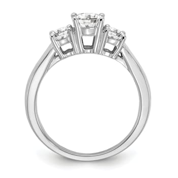 Rhodium Over 14K White Gold Lab Grown Diamond SI1/SI2, G H I, 3-Stone
Engagement Ring