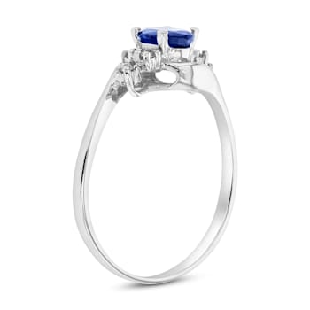 0.40ctw Sapphire and Diamond Ring in 14k White Gold
