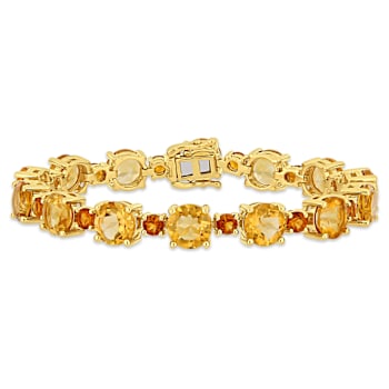Citrine and Madeira Citrine Yellow Plated Sterling Silver Tennis
Bracelet 30.1ctw