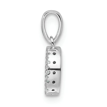 14K White Gold Diamond Letter O Initial with Bail Pendant