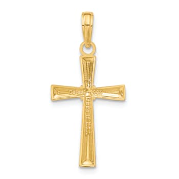 14k Yellow Gold Diamond-Cut X Cross Pendant