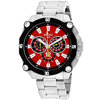 Roberto Bianci Men's Enzo Red Dial, Stainless Steel Watch