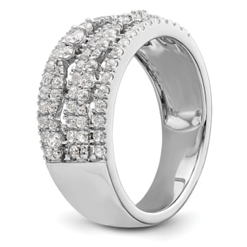 Rhodium Over 14K White Gold Diamond Band 0.88ctw