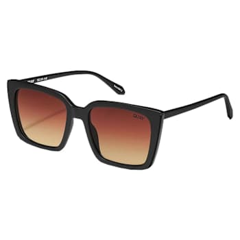 QUAY "FRONT COVER" Matte Black Square Frame / Brown Yellow
Lenses Sunglasses