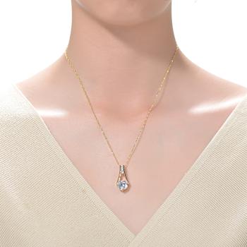 Moissanite Trapeze Pendant In 14K Gold Over Sterling Silver 1.50ctw DEW