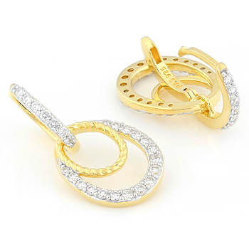 Graceful Lab-Grown Diamond Rope-Motif Drop Earrings In Two-Tone Gold