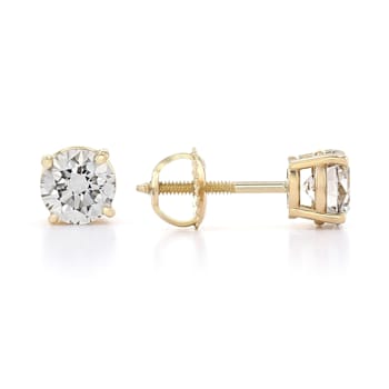 Certified White Lab-Grown Diamond H-I SI 14k Yellow Gold Stud Earrings 1.50ctw