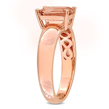 Morganite 14K Rose Gold Ring 1.55ctw