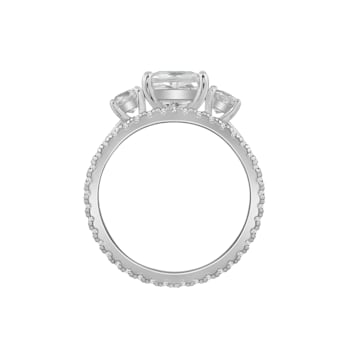 White Cubic Zirconia Platinum Over Sterling Silver Ring 4.32ctw