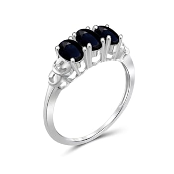 Black Sapphire Rhodium Over Sterling Silver Ring 1.65ctw