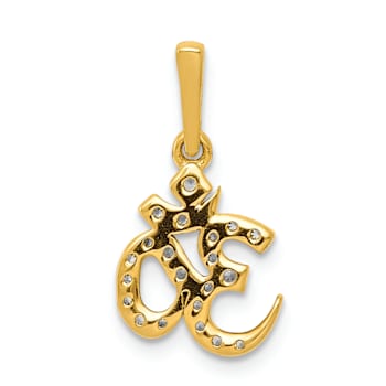14K Two-tone Gold  Diamond Om Pendant