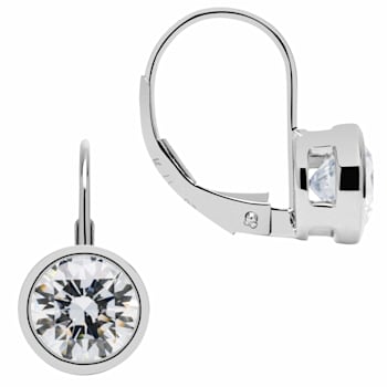 White Cubic Zirconia 14k White Gold Earrings With Velvet Gift Box 2.00ctw