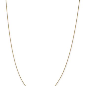 14k Yellow Gold 0.7mm Solid Box Link 24 Inch Chain