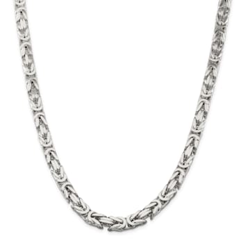 Sterling Silver 8.25mm Byzantine Chain