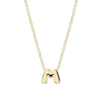 CZ Initial M Tennis Necklace And Pendant Set In 14K Gold Over Brass 4.05ctw