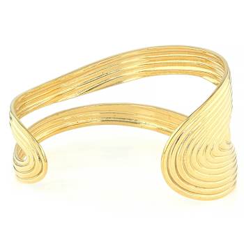 Gold-Tone Wide Open Cuff Bracelet
