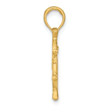 14k Yellow Gold 3D Ships Wheel Charm