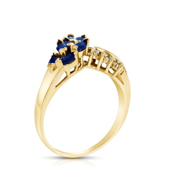 0.59ctw Sapphire and Diamond Ring in 14k Yellow Gold