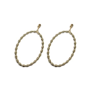 Off Park® Collection, Gold Tone Champagne Crystal Oval Earring.