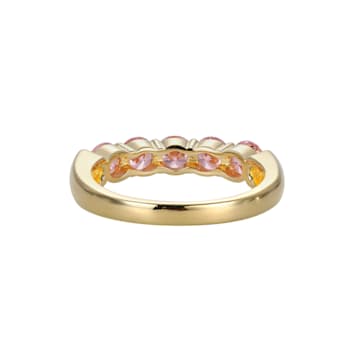 Pink Cubic Zirconia 18k Yellow Gold Over Sterling Silver Ring 2.16ctw