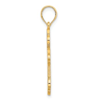 14k Yellow Gold Polished Reversible Cross Charm