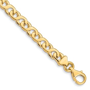 14k Yellow Gold 6.2mm Hand-polished Fancy Link Bracelet