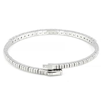 Polished Lab-Grown Diamond Flex Bangle Bracelet 2.50ctw In Platinum Over
Sterling Silver