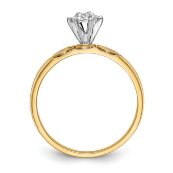 14K Yellow Gold AA Quality Engagement Ring 0.07ctw