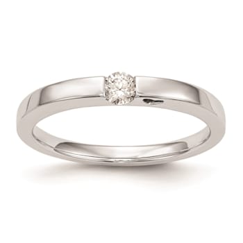 Rhodium Over 14K White Gold First Promise Diamond Promise/Engagement
Ring 0.10ctw