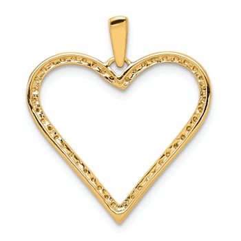 14k Yellow Gold Diamond Heart Pendant