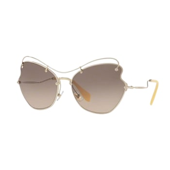 Miu Miu Pale Gold Frame / Light Brown and Gray Gradient Lenses