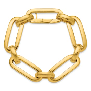 18K Yellow Gold Polished Oval Link 7.5 inch Bracelet